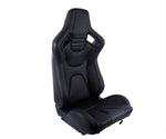 Asiento semi-baquet tipo recaro en piel negra