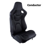 asiento semi-baquet cuero negro