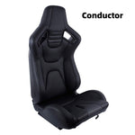 Asiento semi-baquet tipo recaro en piel negra