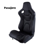 Asiento semi-baquet tipo recaro en piel negra