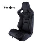 asiento semi-baquet cuero negro